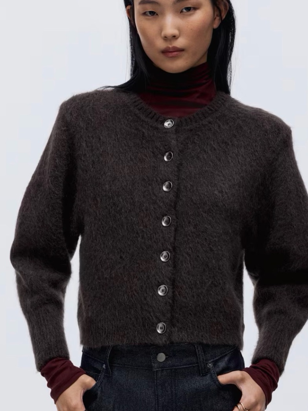 NWT H&M Size M Brown Mohair Blend  Sweater